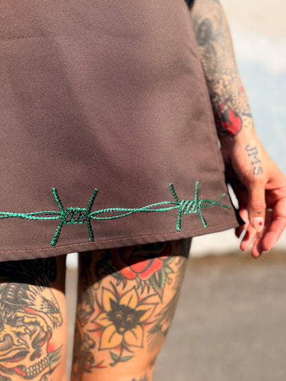 Sun Love X Chain Brown Twill Skort- M Green