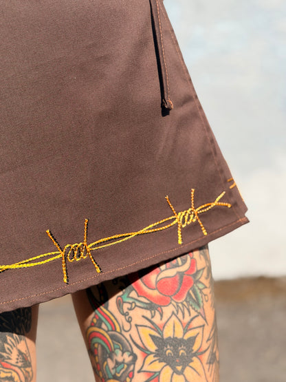Sun Love X Chain Brown Twill Skort- S Gold