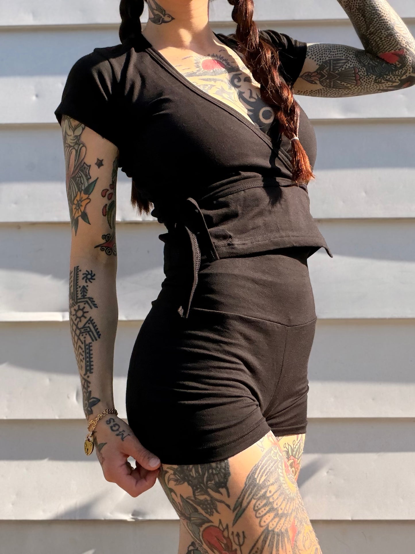 Black Wrap Tee