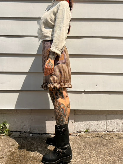 MTO Brown & Black Checkered Heart-Toosh Bloomer Short