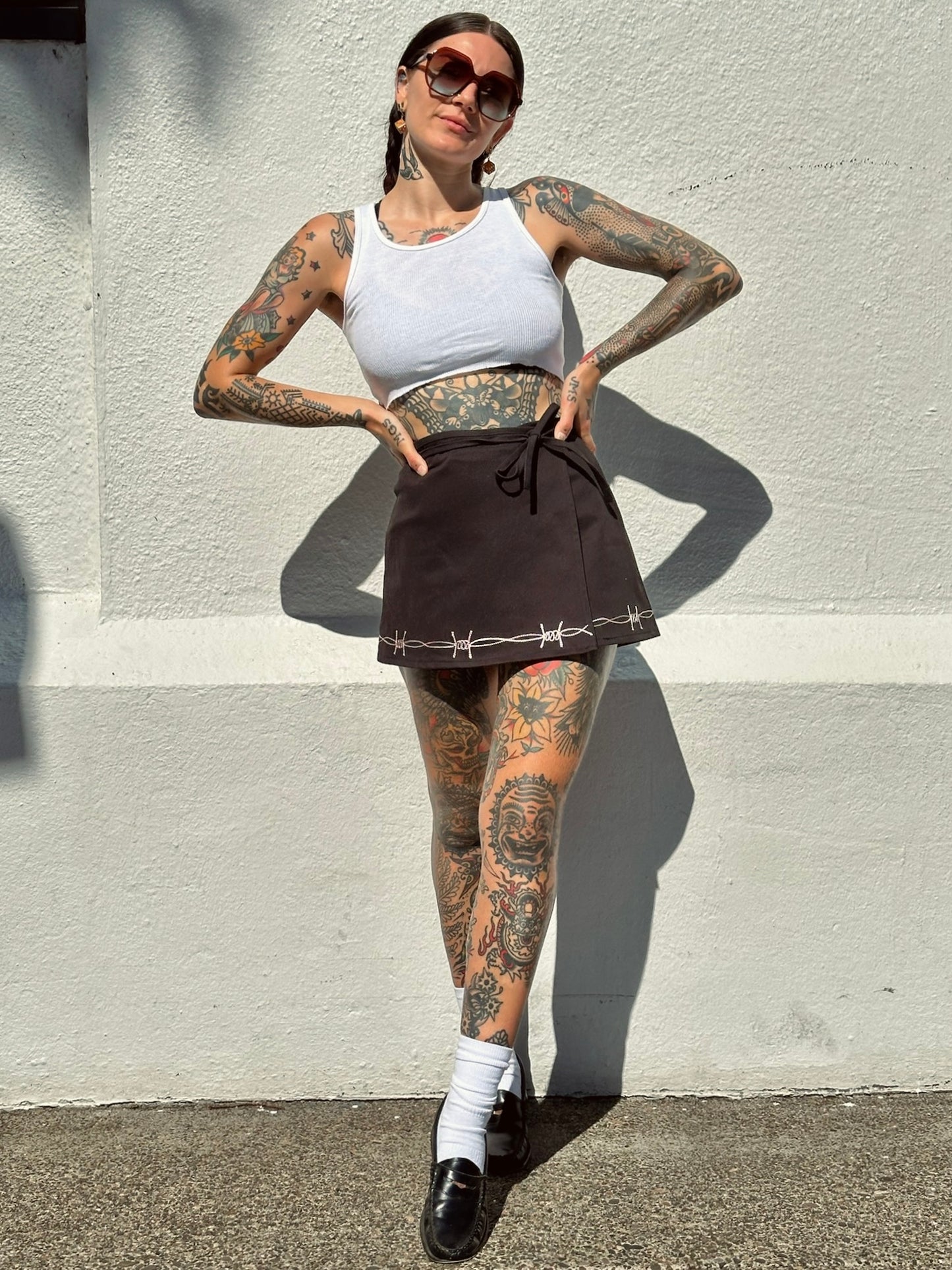 Sun Love X Chain Black Skort