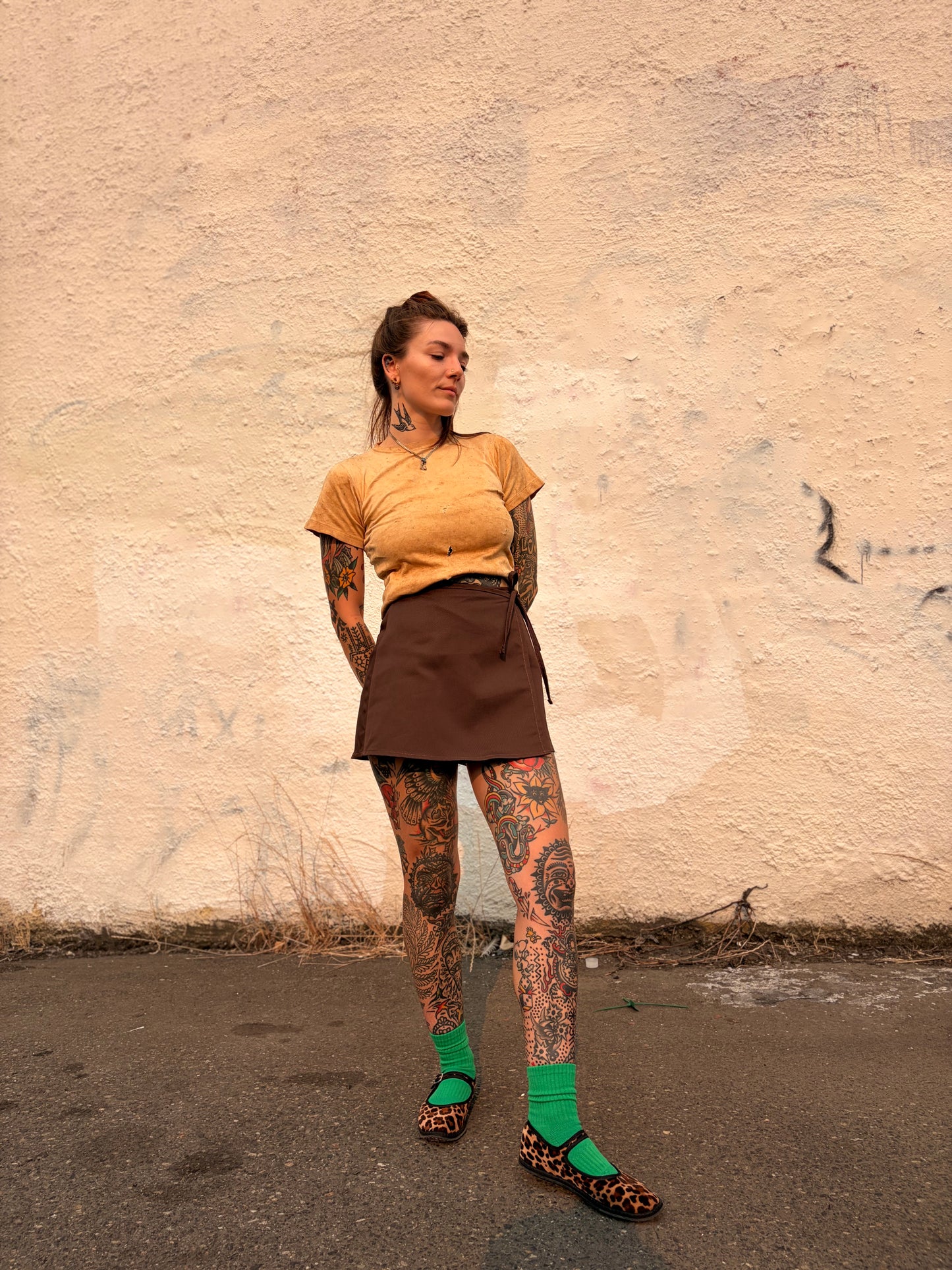 Brown Twill Skort