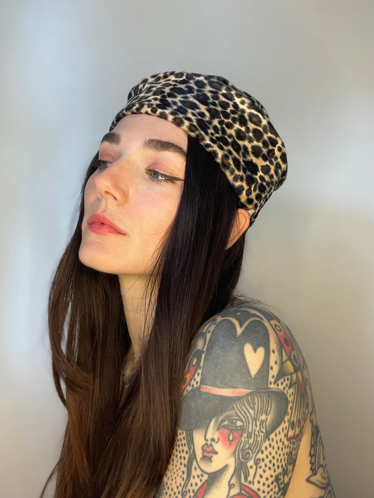 Cheetah Cap with Red Bow